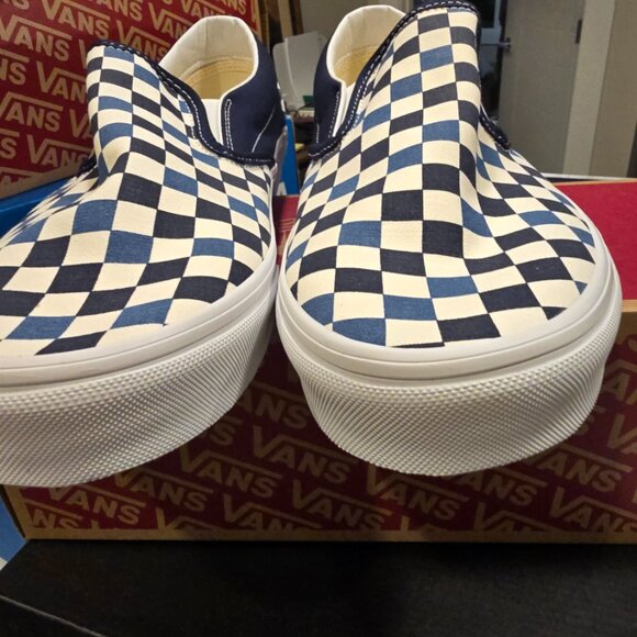 VANS CLASSIC CHECKERBOARD SLIP-ON Blue (VN000D5PBX9) Skateboarding Mens 13 NEW - Picture 5 of 10
